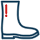 Stylised icon of a blue wellington boot